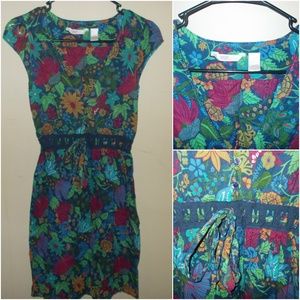 DEREK HEART FLORAL PRINT TIE @ WAIST DRESS SZ. M